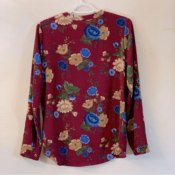 DNA Couture To Long Sleeves Lightweight Floral Blouse Sz Medium Gorgeous - Picture 5 of 7
